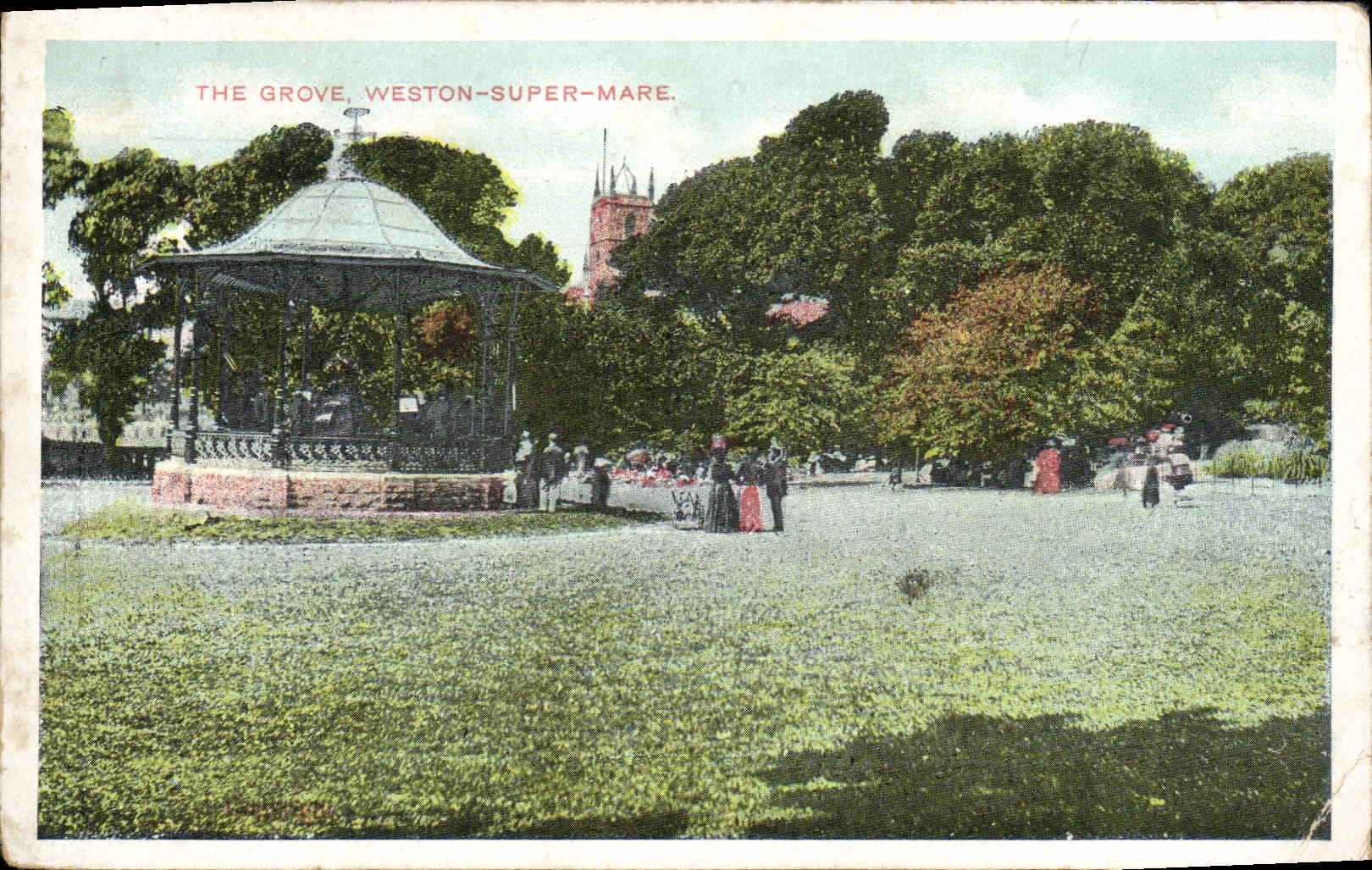 VINTAGE POSTCARD The Grove Weston Super Pond
