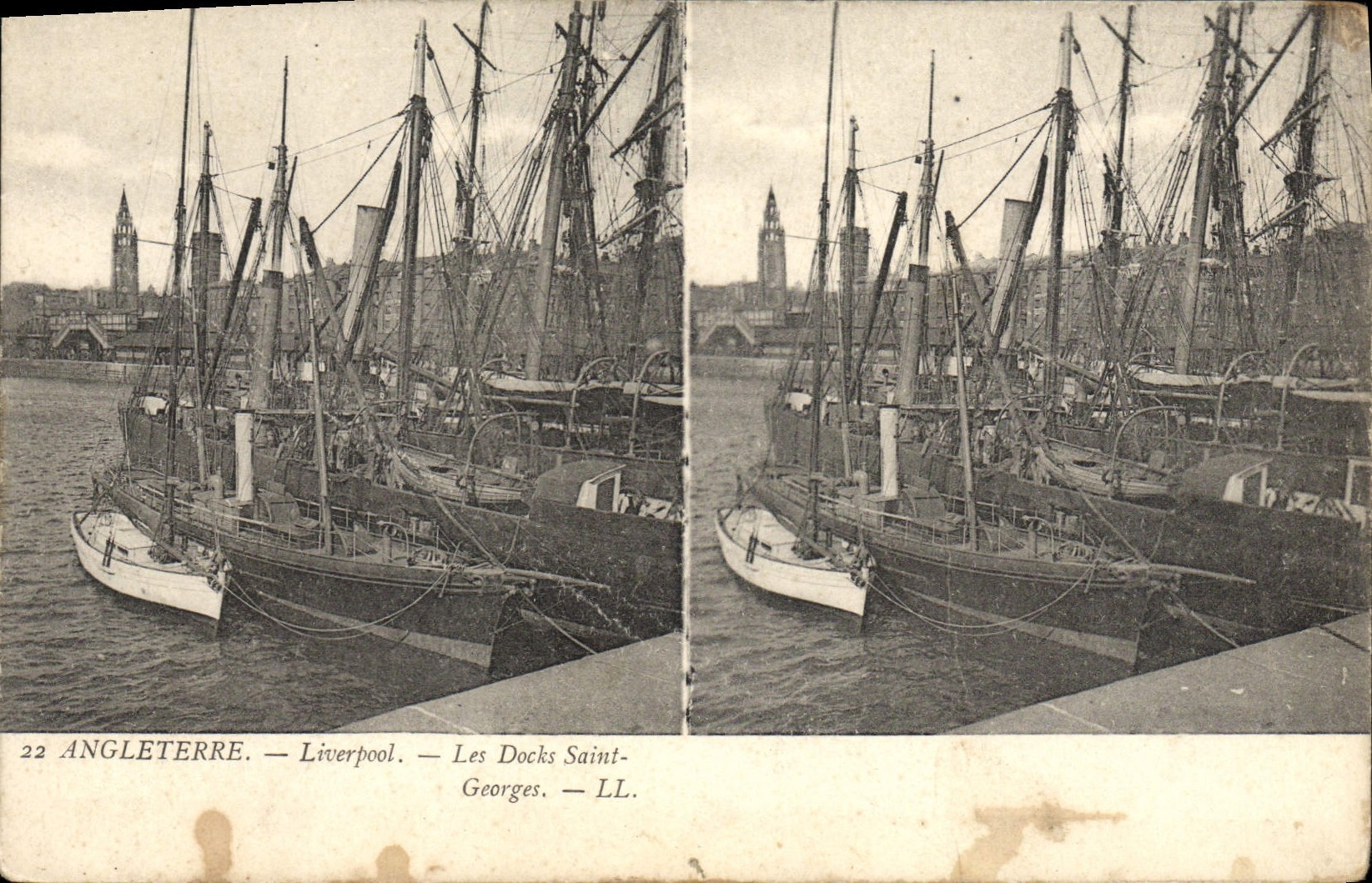 VINTAGE POSTCARD England Liverpool the docks Holy Georges Boats