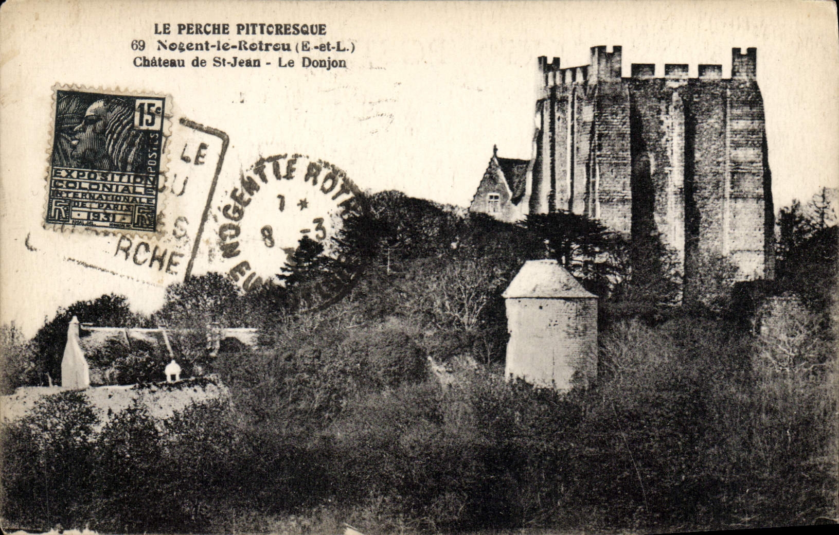 VINTAGE POSTCARD Nogent Rotrou Castle of St Jean the keep