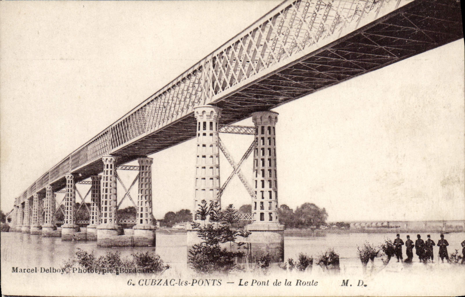 VINTAGE POSTCARD Cubzac Bridges the Bridge of the Road
