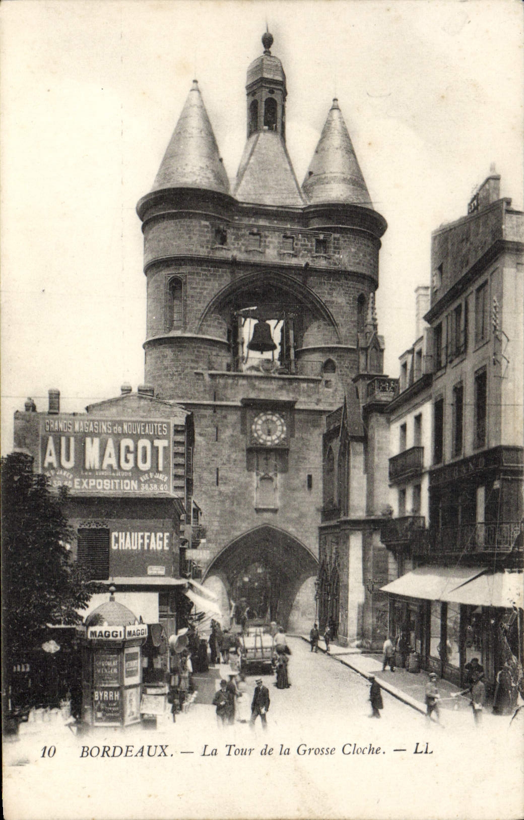 Burdeos de la POSTAL de la VENDIMIA la torre de la Bell grande al huevo de jerarquía