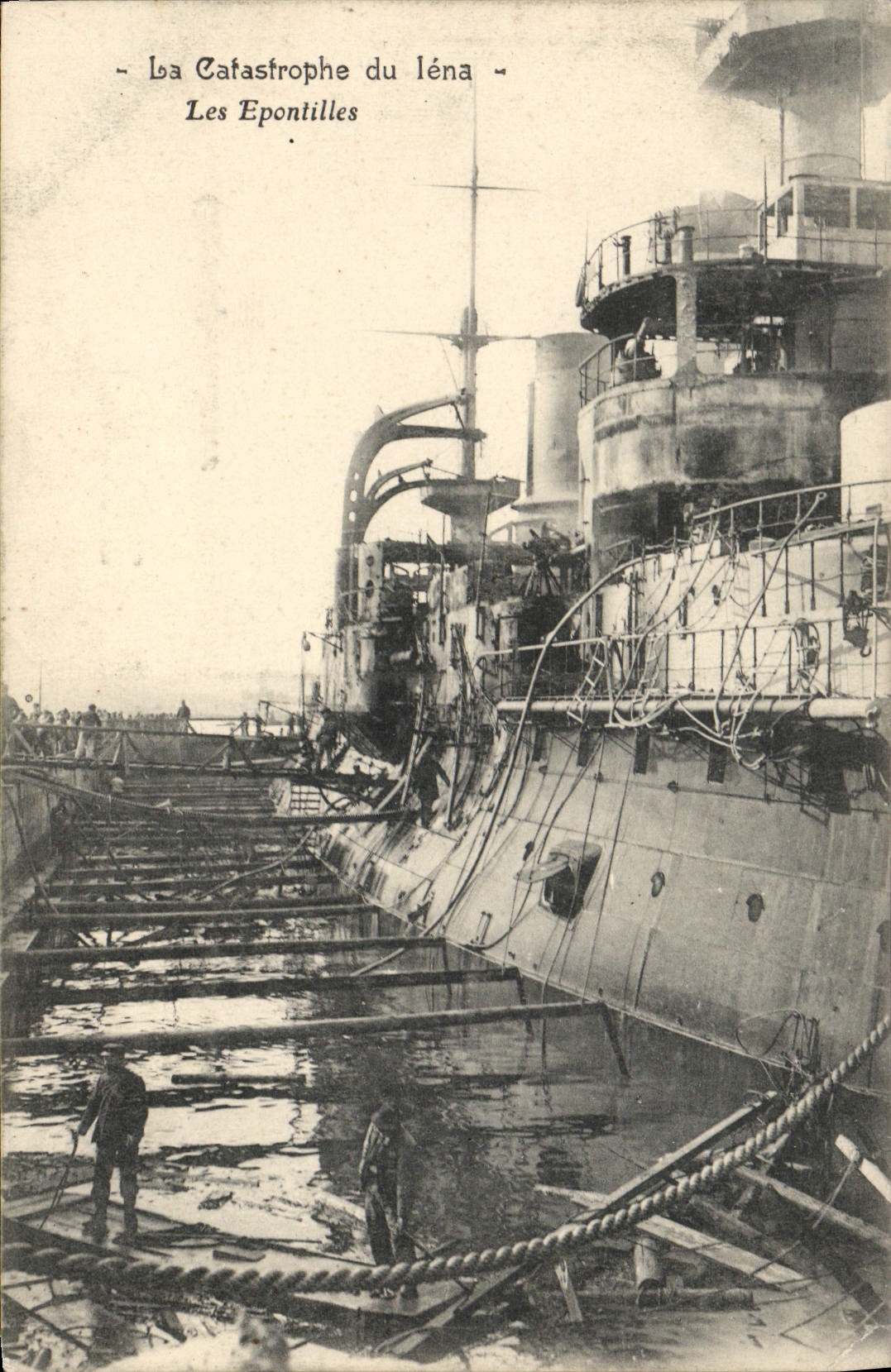 VINTAGE POSTCARD Boat War Catastrophe of the Iena Armor Epontilles