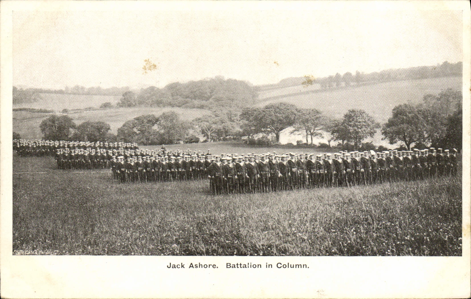CPA Bateau Guerre Jack Ashore Battalion in column 
