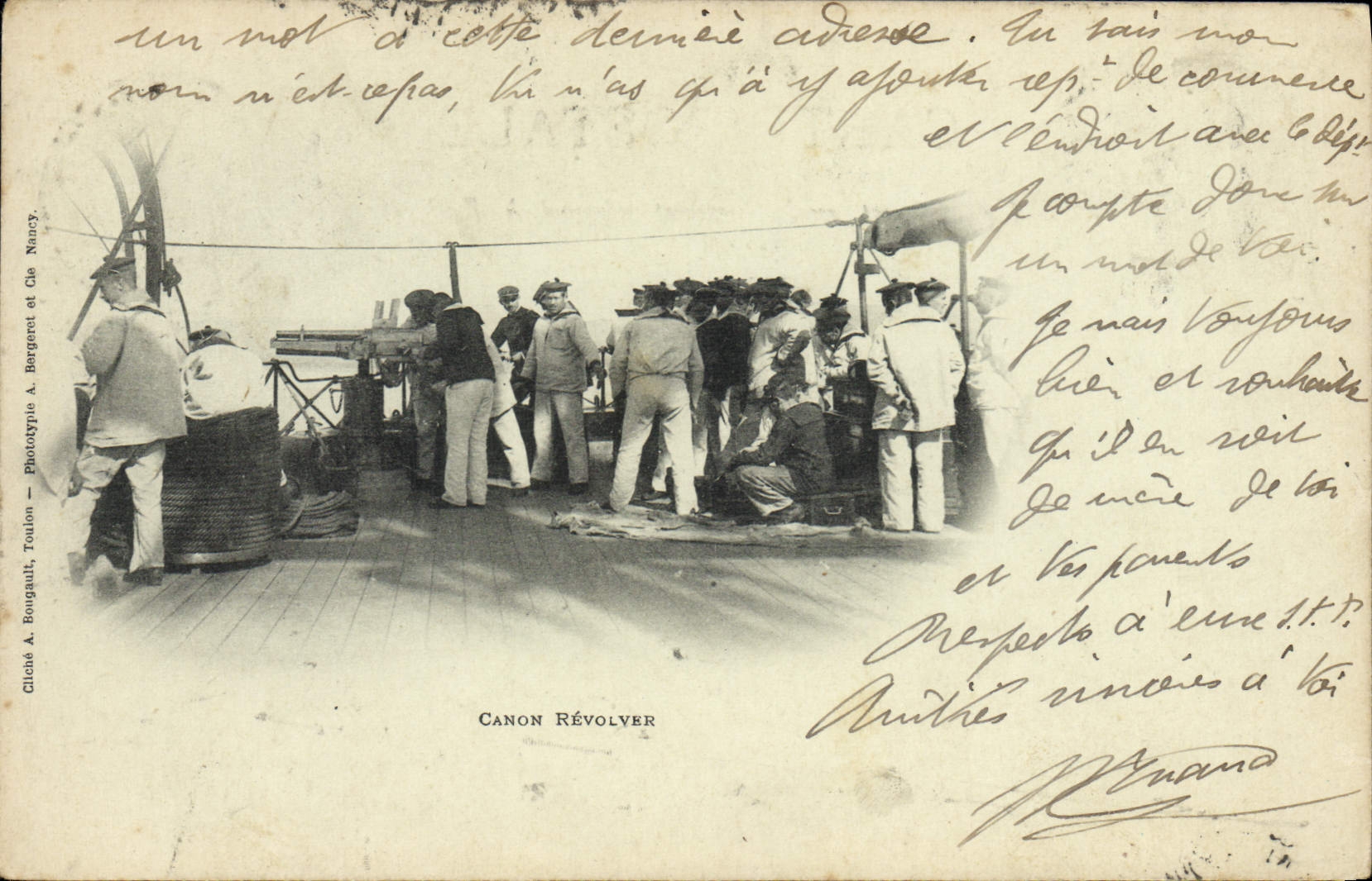 CPA Bateau Guerre Canon revolver