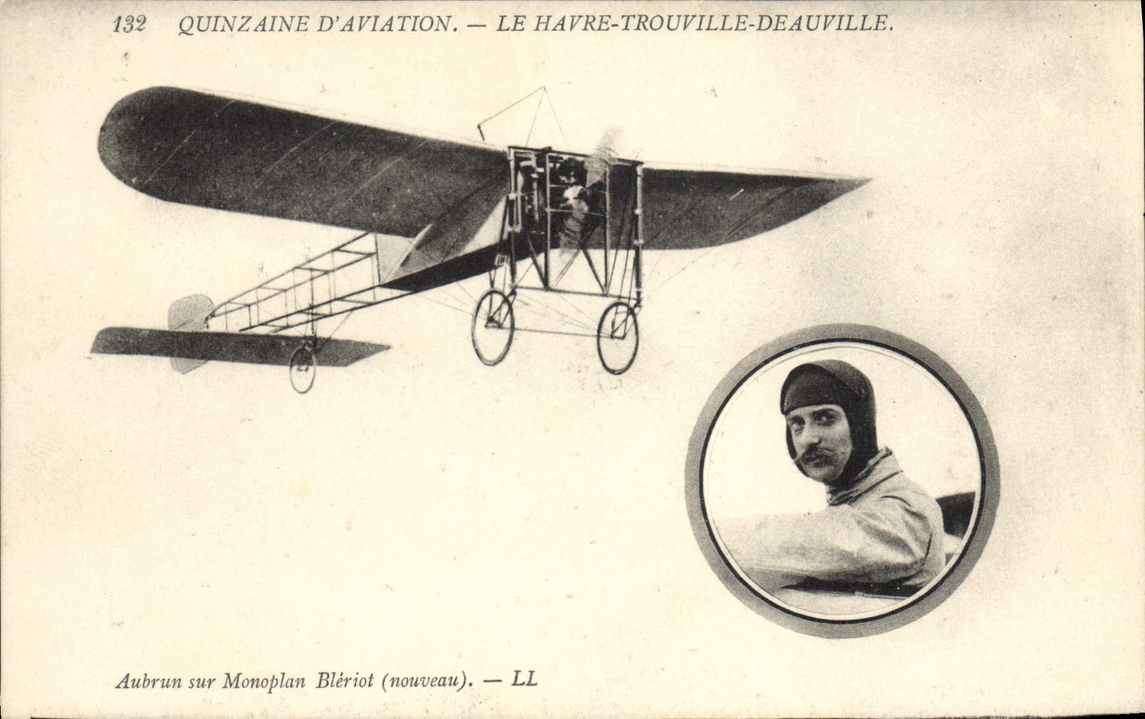 VINTAGE POSTCARD Plane Aviation About fifteen Aviation Le Havre Trouville Deauville