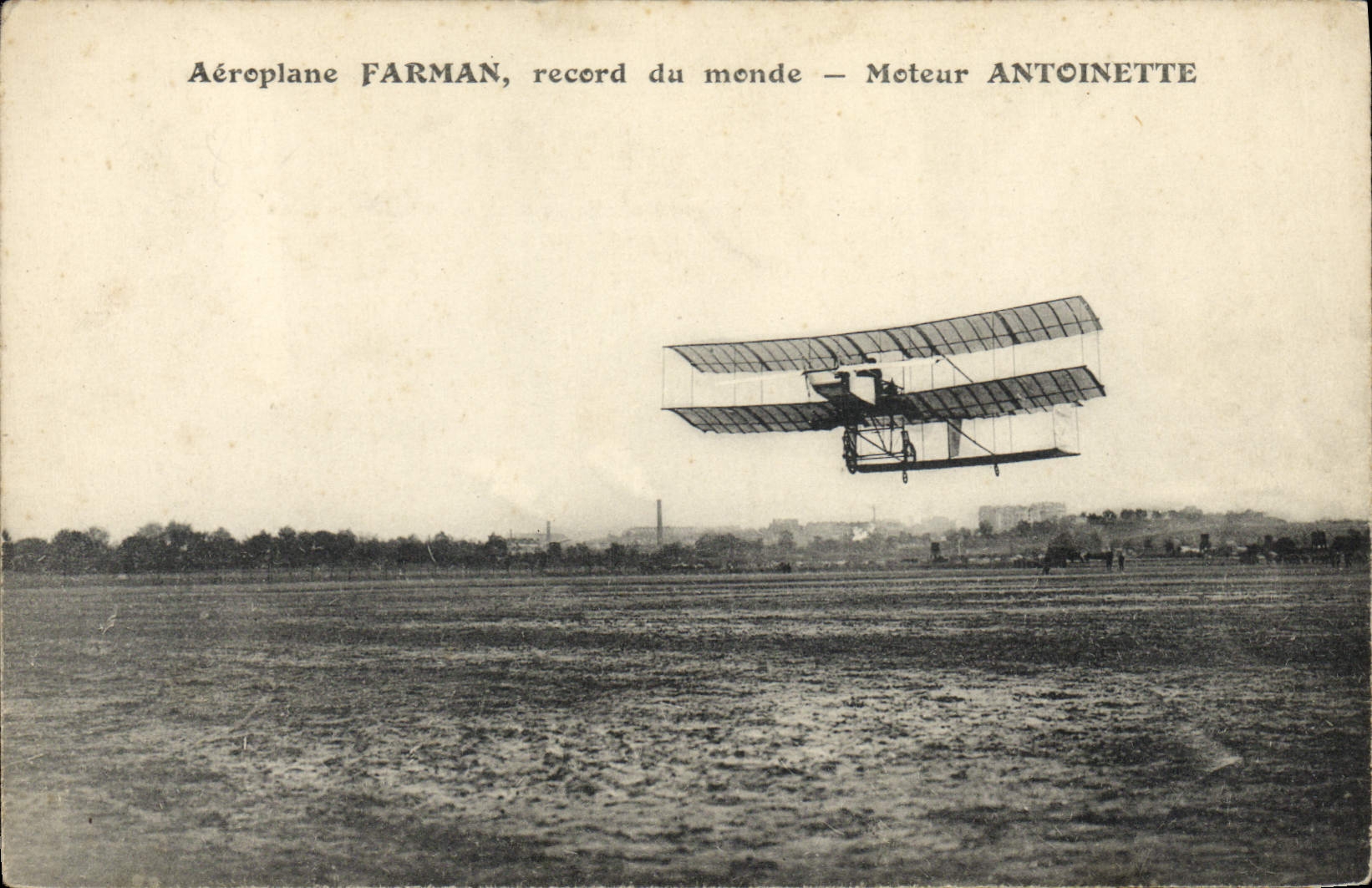 CPA Avion Aviation Aeroplane Farman record du monde Moteur Antoinette