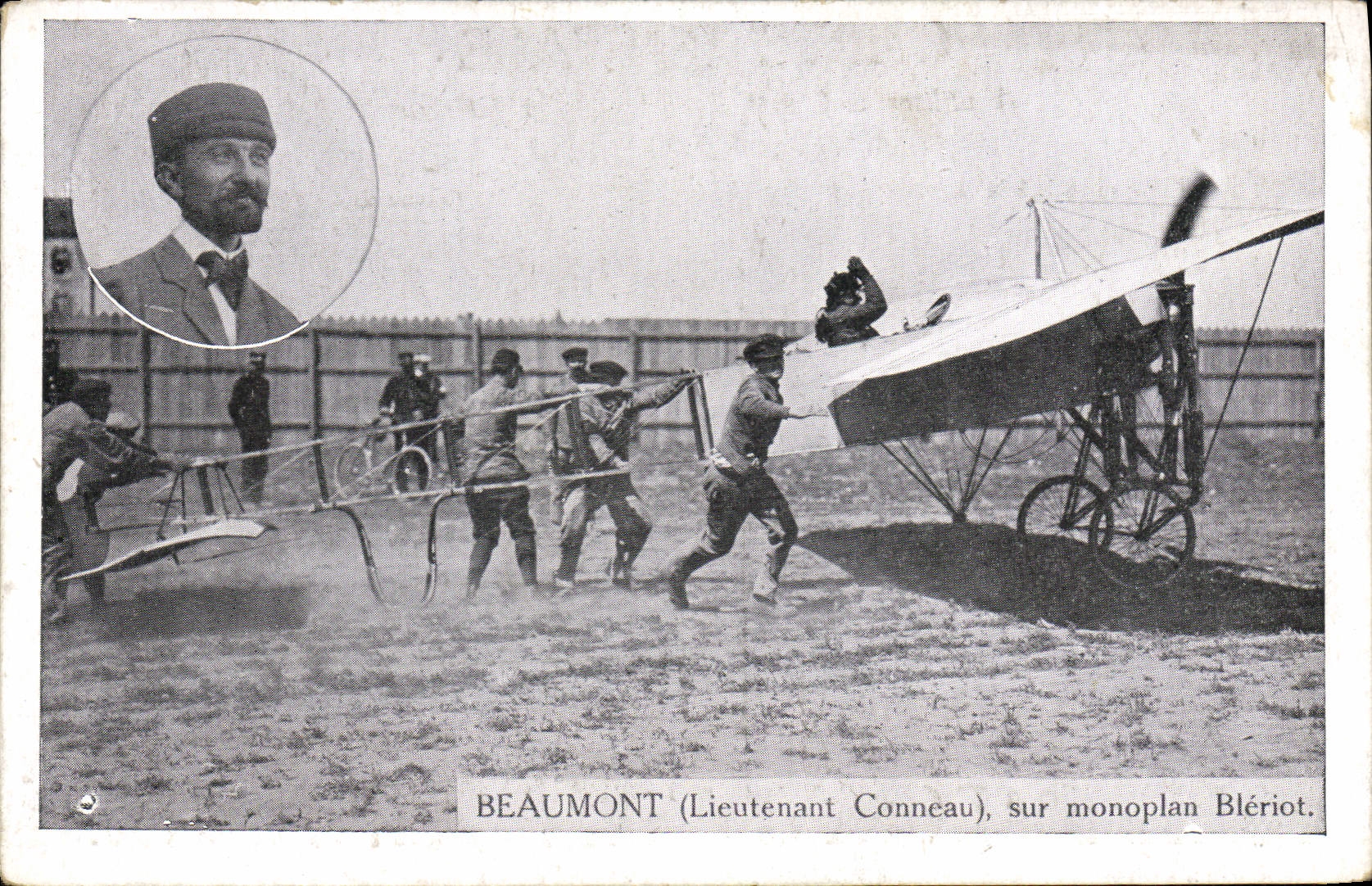 CPA Avion Aviation Beaumont Lieutenant Conneau sur monoplan Bleriot