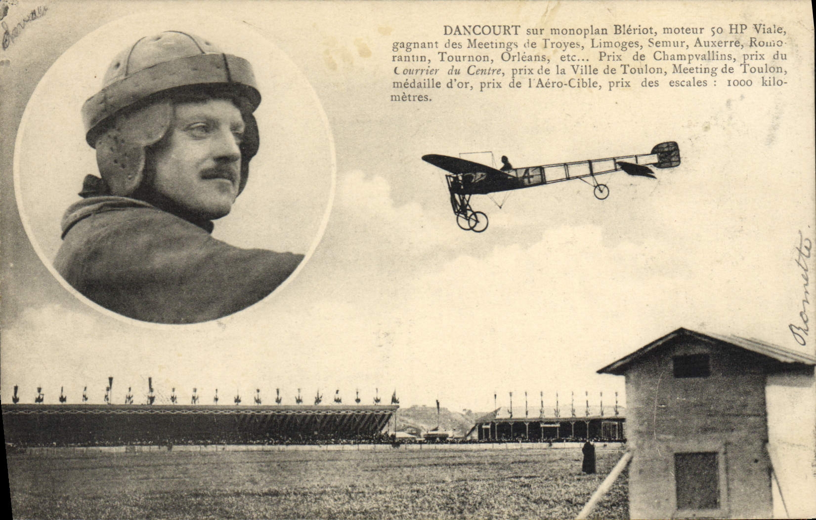 CPA Avion Aviation Dancourt sur monoplan Bleriot