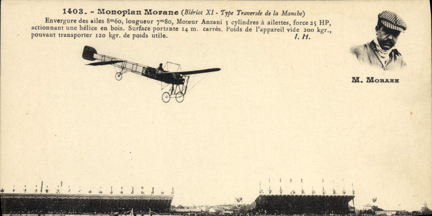 CPA Avion Aviation Monoplan Morane Bleriot XI Type Traversee de la Manche 