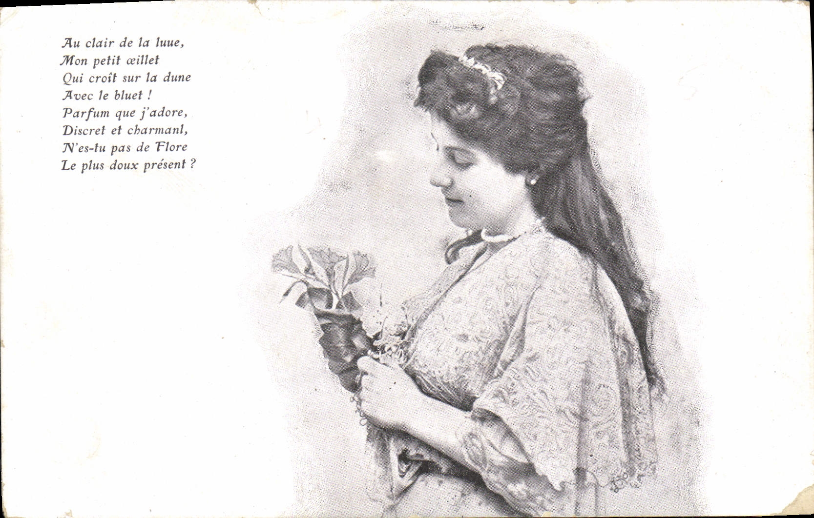 VINTAGE POSTCARD With the Moonlight Woman