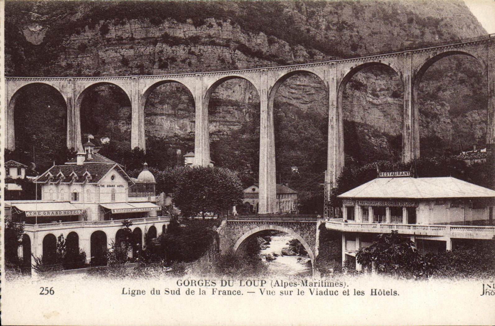 VINTAGE POSTCARD Gourges Of the Wolf Line Of the South Of France Seen On the Viaduct And the Hotels