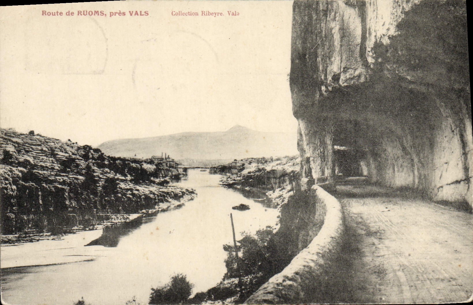 VINTAGE POSTCARD Road De Ruoms Close Valleys