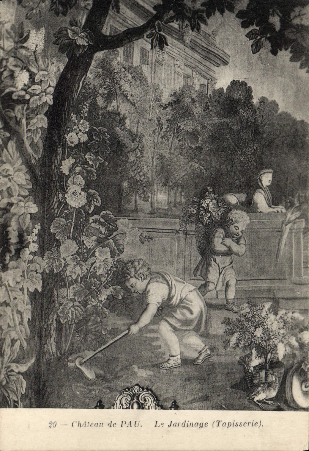 CPA Chateau de Pau Le Jardinage Tapisserie 