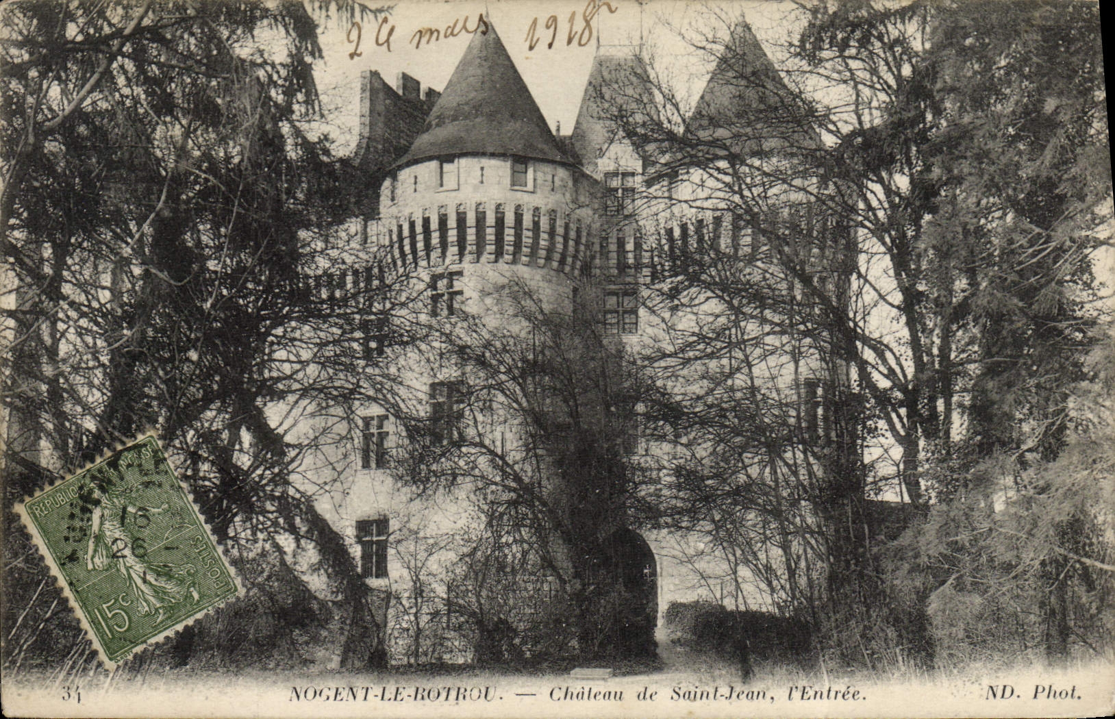 CPA Nogent Le Rotrou Chateau De Saint Jean Entree