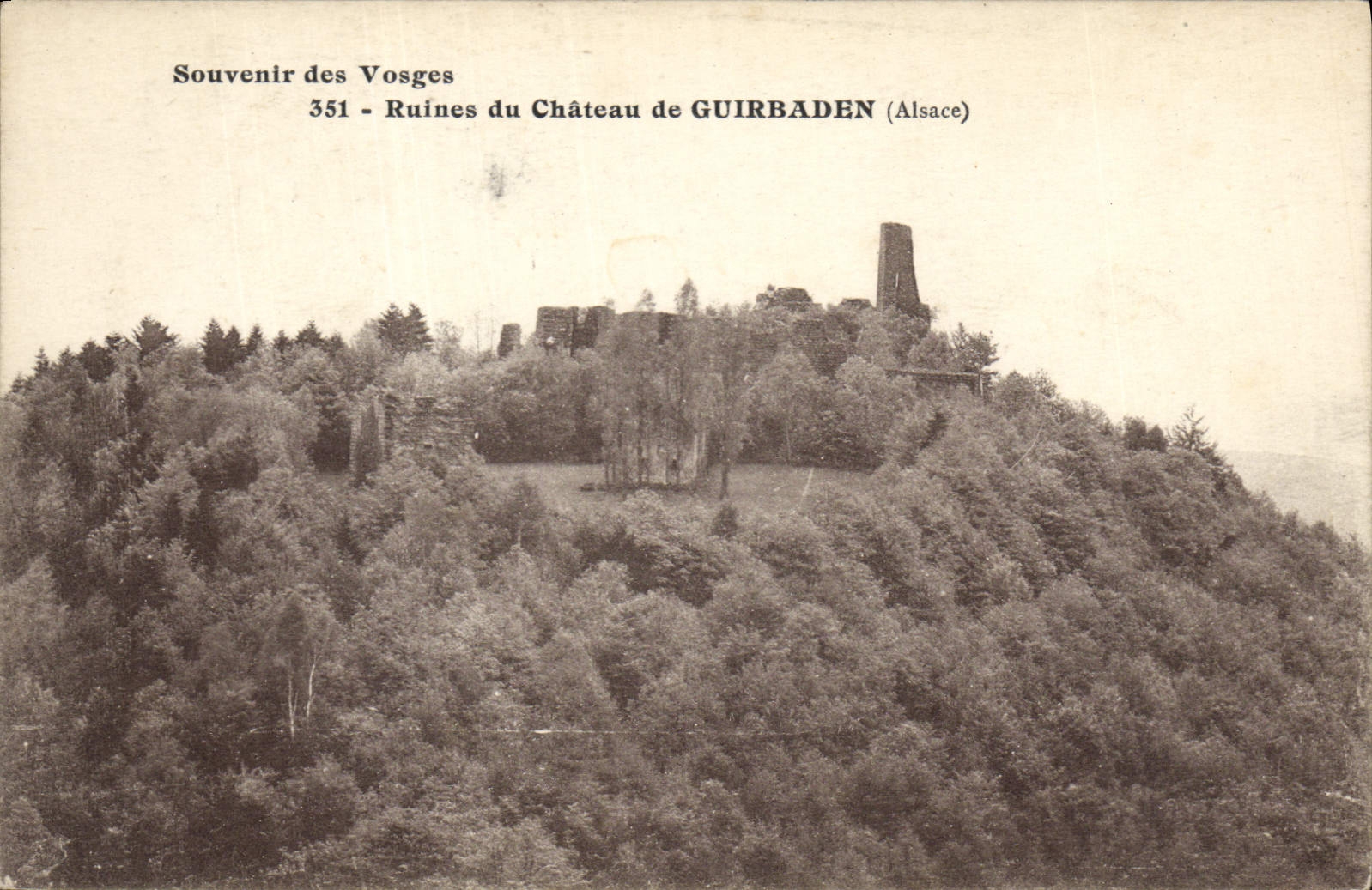 VINTAGE POSTCARD Ruins Of the Castle De Guirbaden