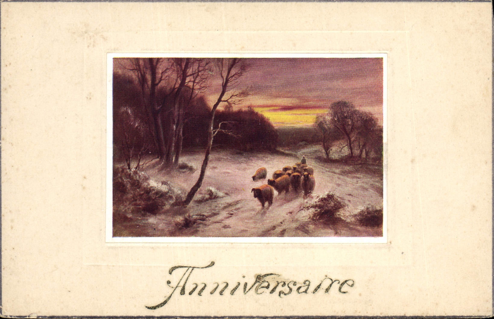 VINTAGE POSTCARD Birthday Sheep