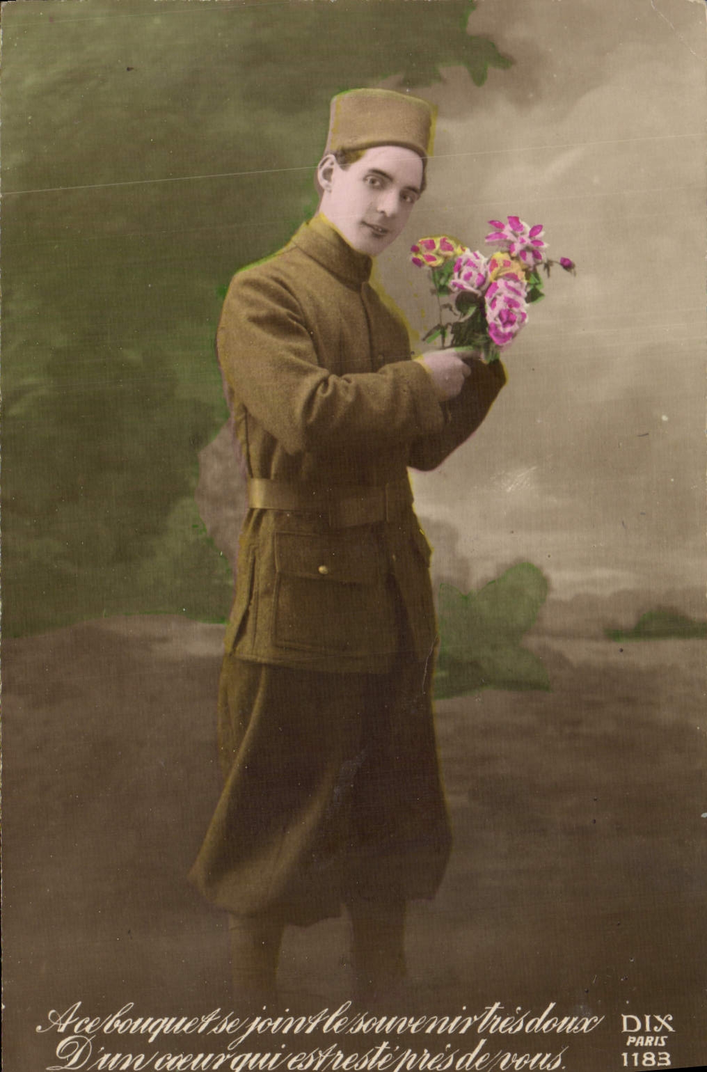 Soldado del hombre de la fantasía de la POSTAL de la VENDIMIA