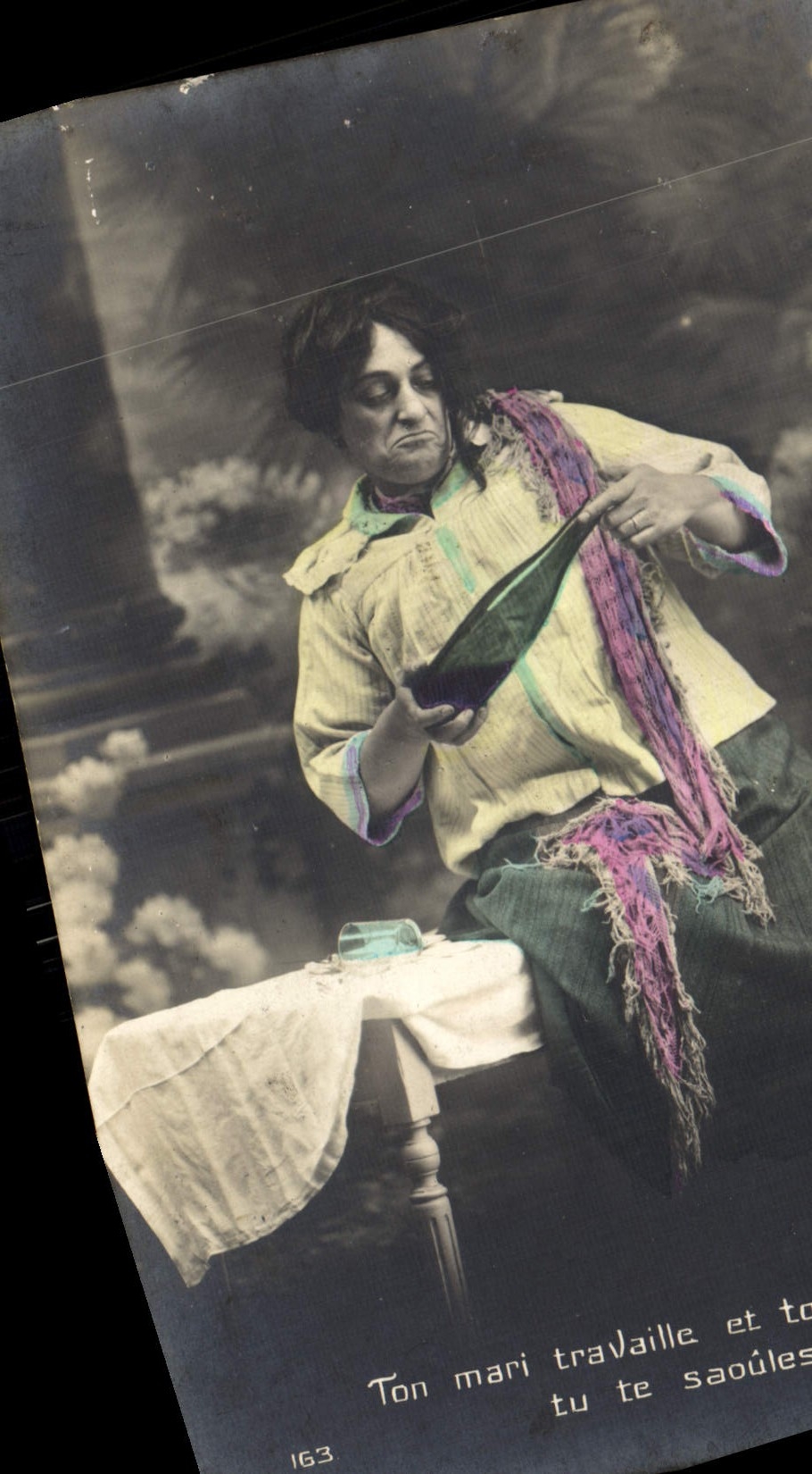 VINTAGE POSTCARD Fantaisie Your Husband Works And You Drunk