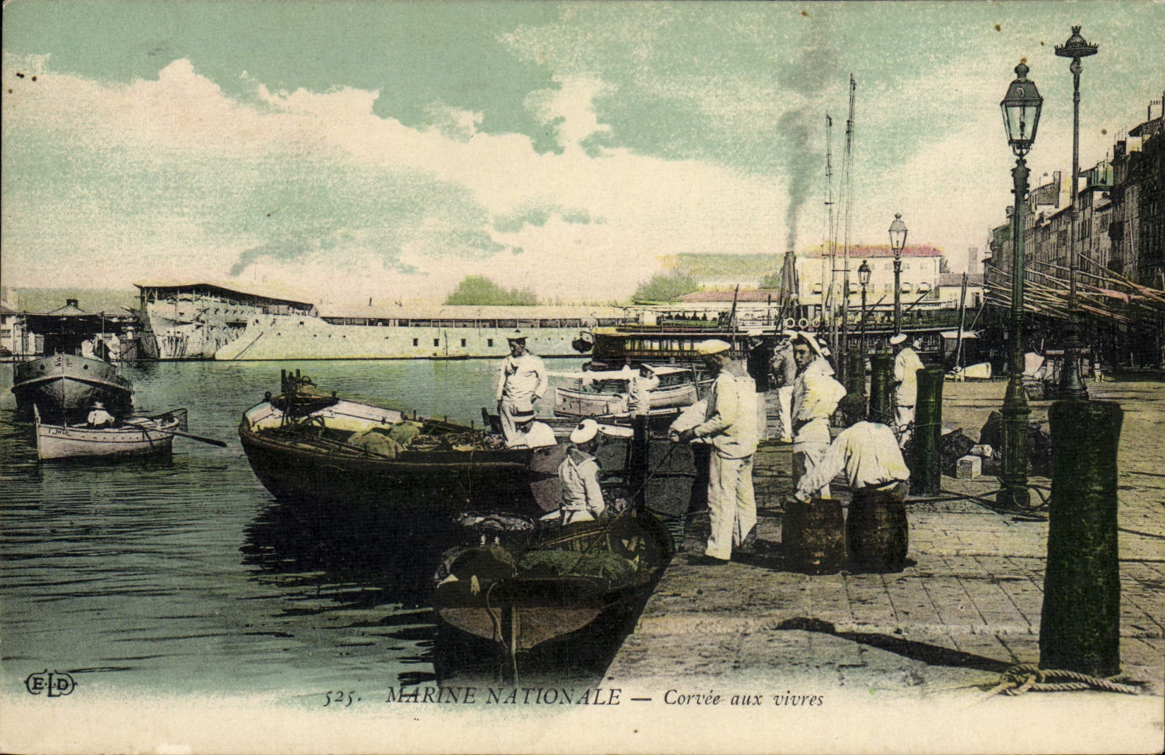 VINTAGE POSTCARD Boat National marine Drudgery with the vivres