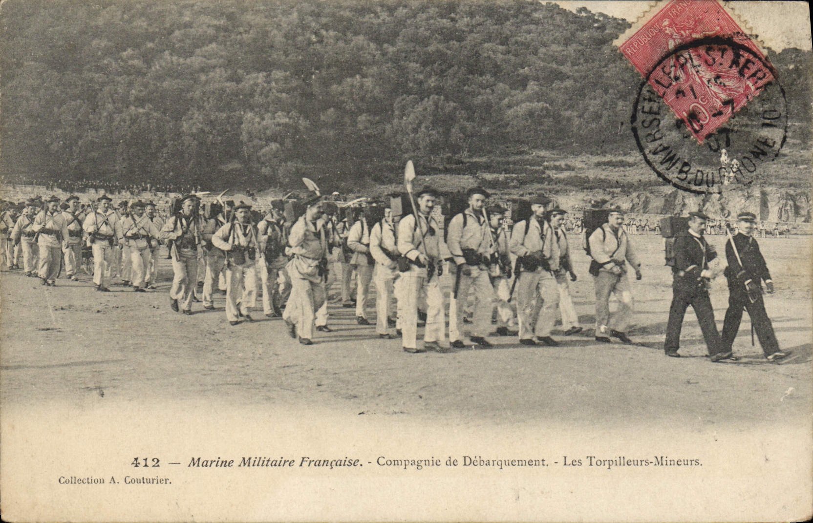 CPA Bateau Marine militaire Compagnie de debarquement Les torpilleurs mineurs 
