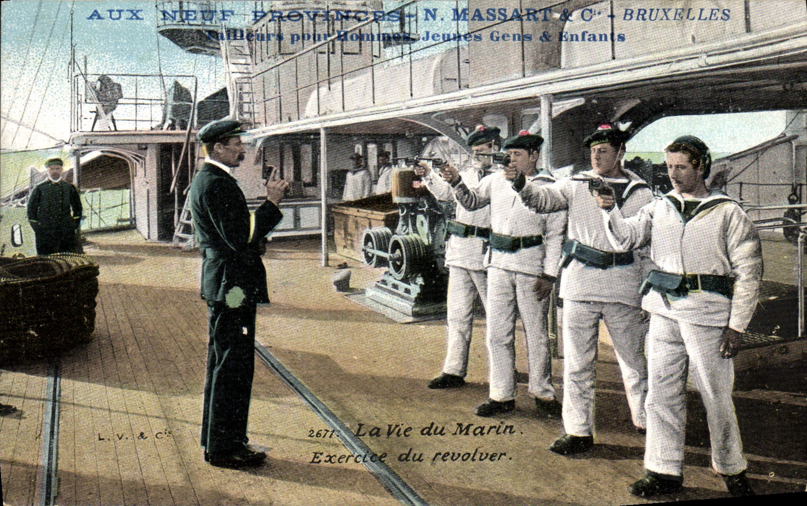 CPA Bateau La vie du marin Exercice du revolver