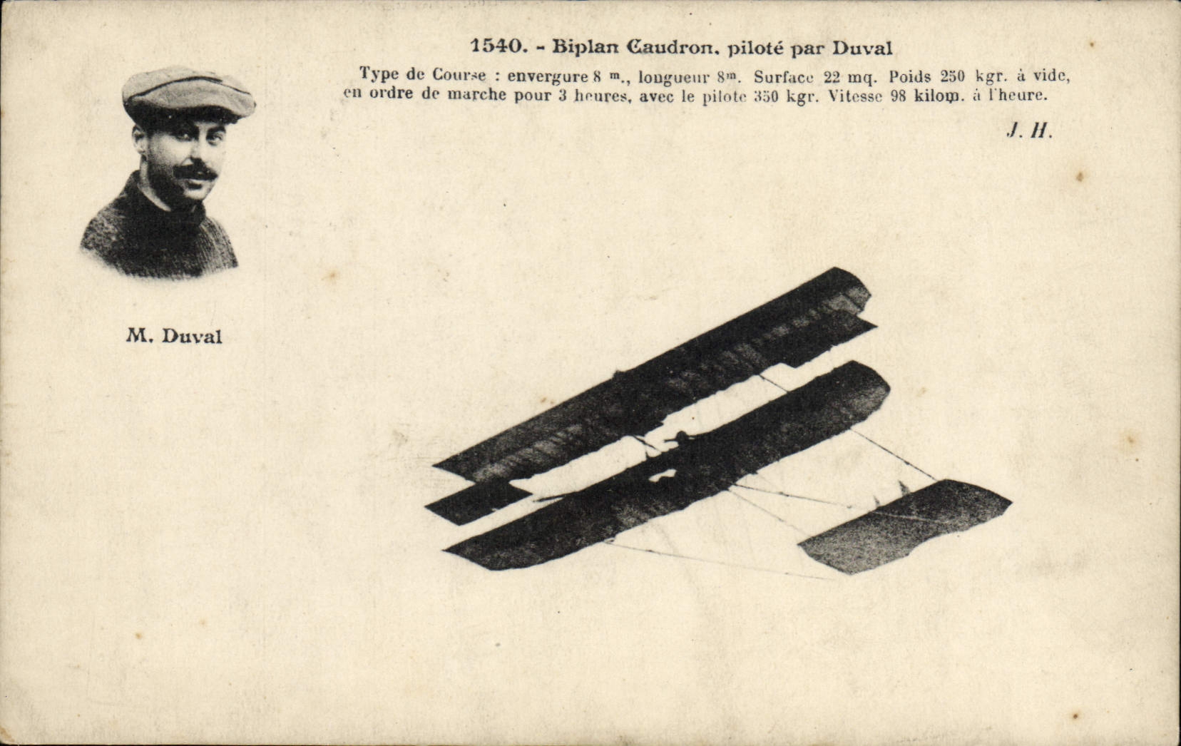 CPA Avion Aviation Biplan Caudron Duval