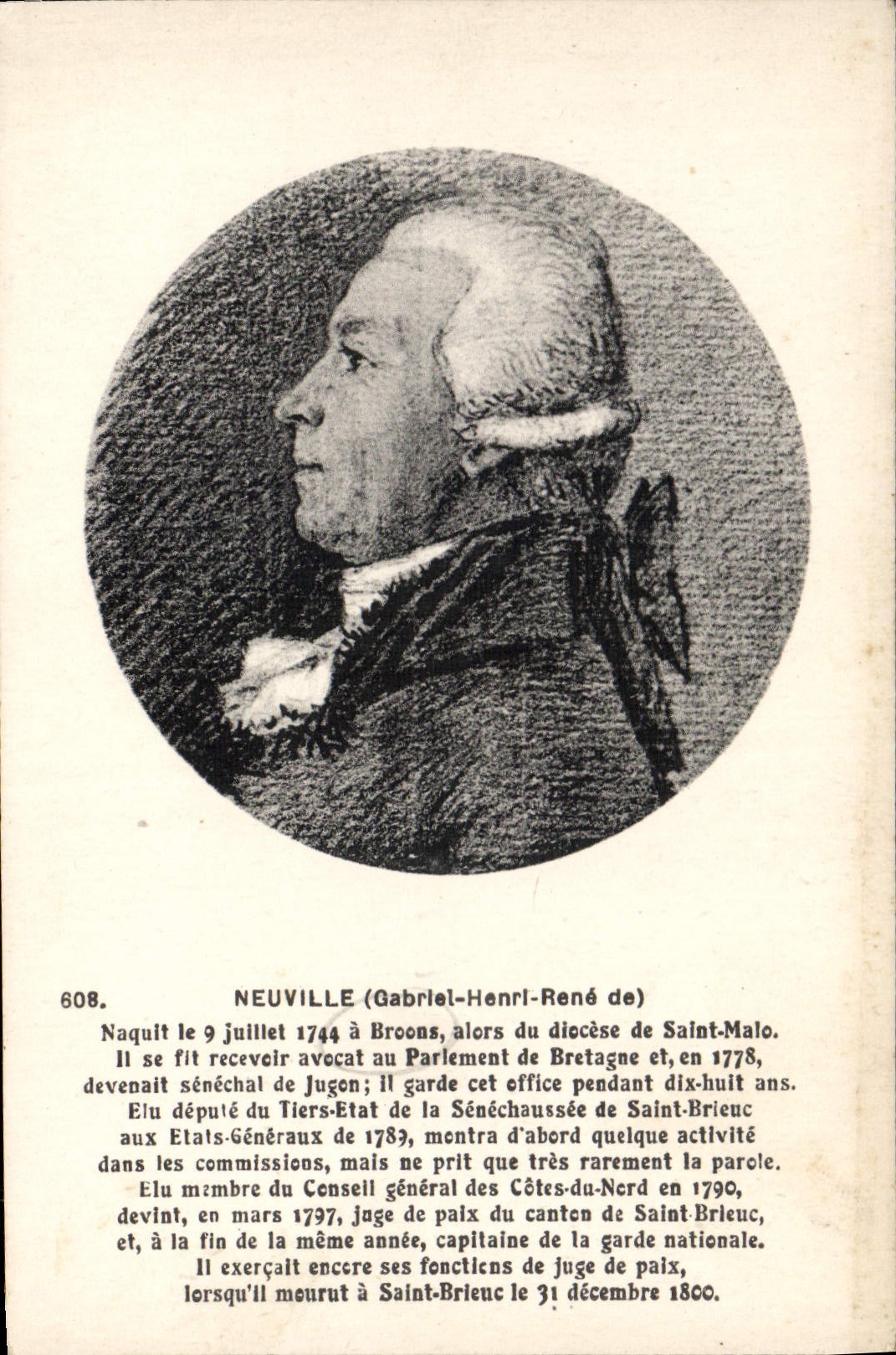 VINTAGE POSTCARD Neuville Lawyer at the Parliament of Brittany