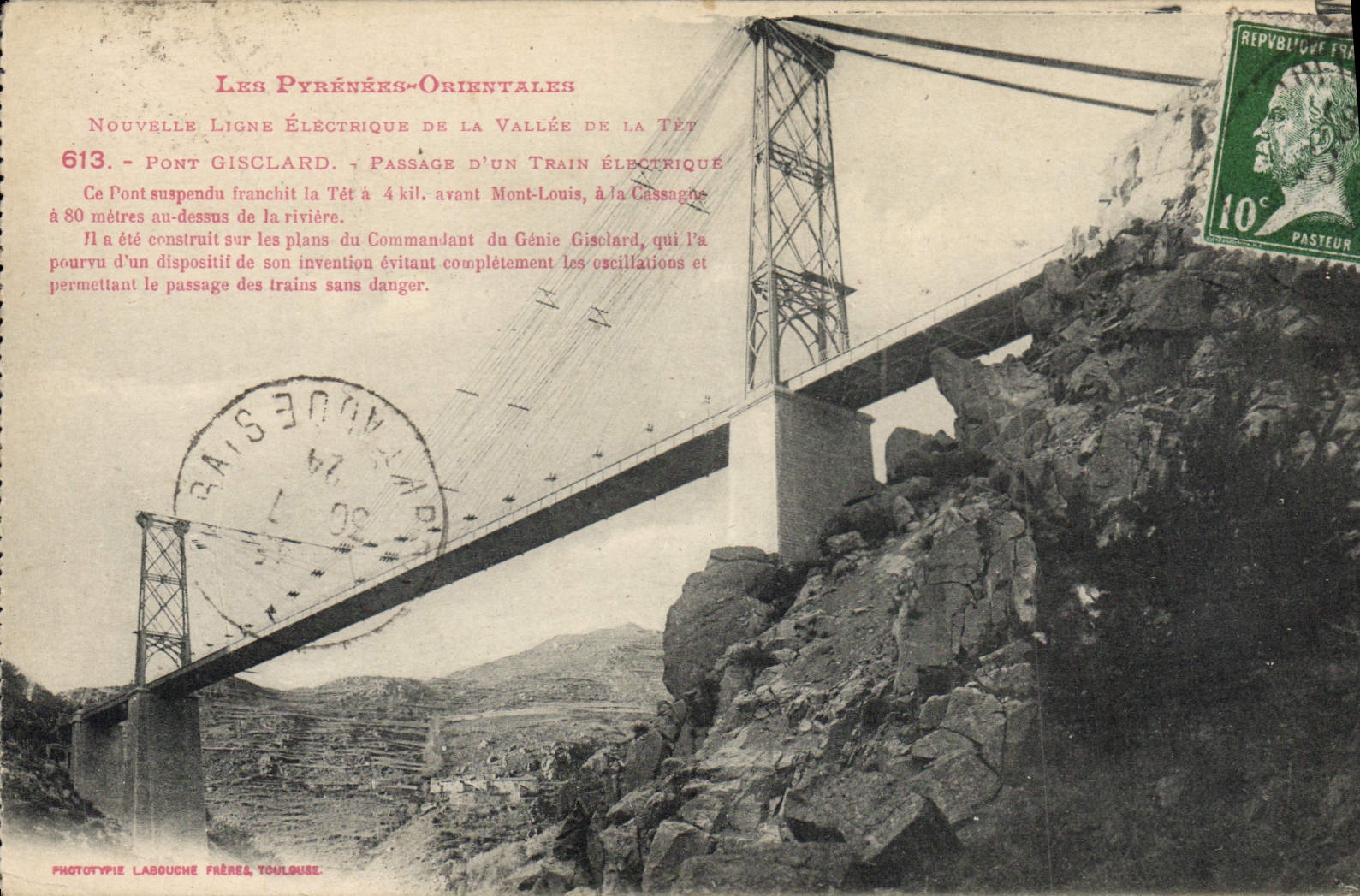 CPA Pont Gisclard Passage d'un train electrique 