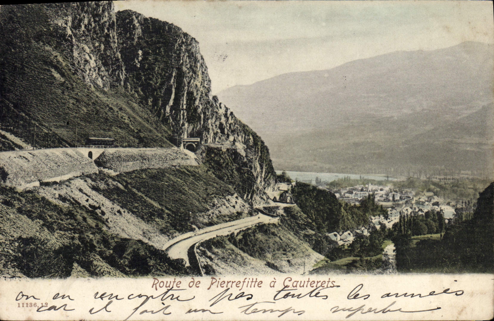 VINTAGE POSTCARD Route of Pierrefitte has Cauterets