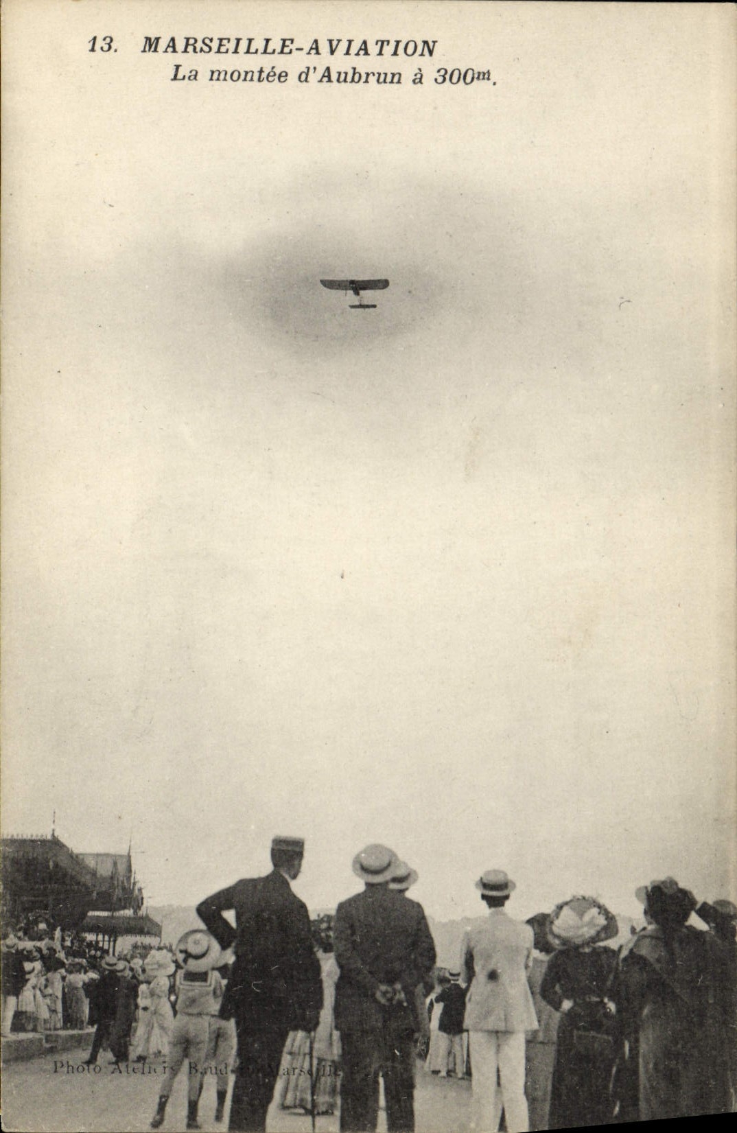 VINTAGE POSTCARD Avion Marseilles Aviation It assembled of Aubrun has 300m