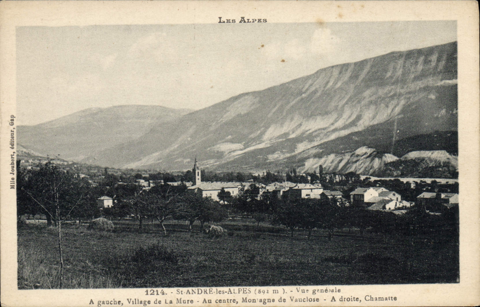 CPA St Andre les Alpes Vue Generale Village de la Mure Montagne de Vauclose Chamatte