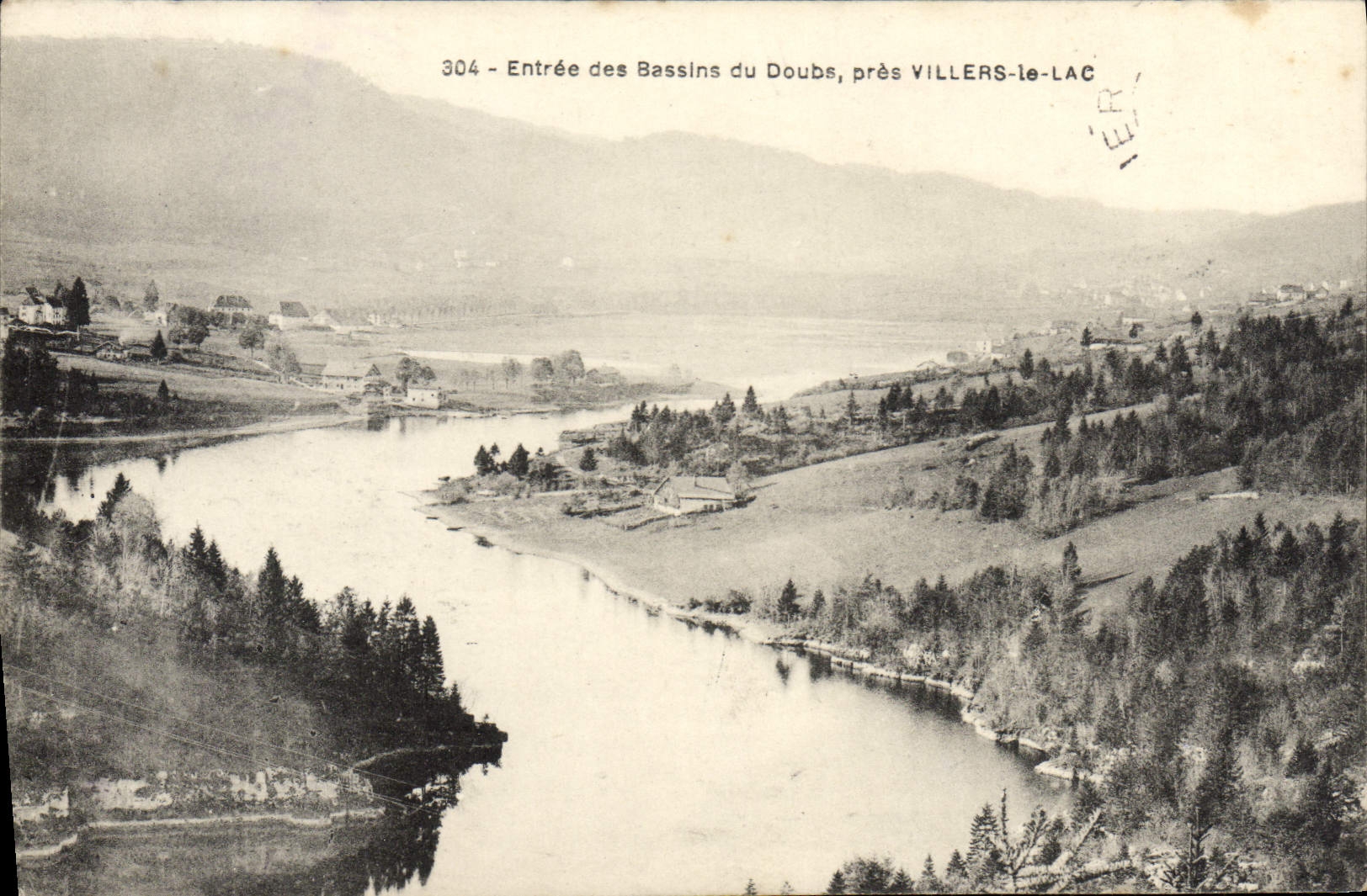 VINTAGE POSTCARD Entered of the basins of Doubs close Villers the Lake