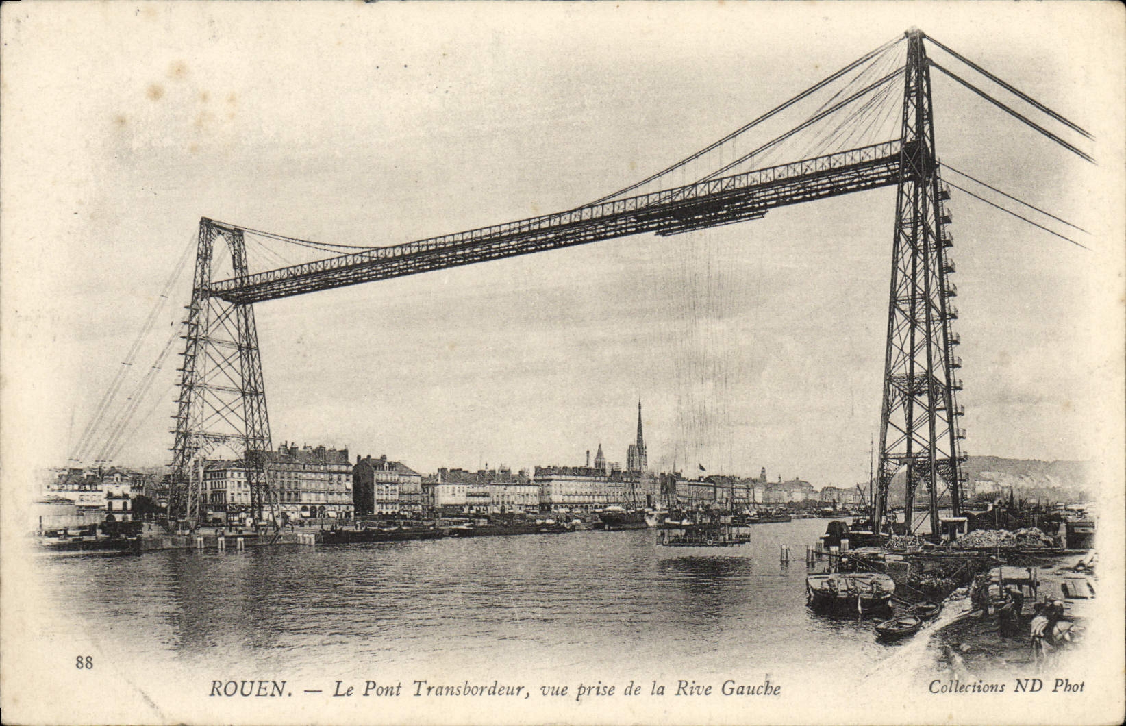 CPA Rouen Le Pont Transbordeur Vue Prise de la Rive Gauche