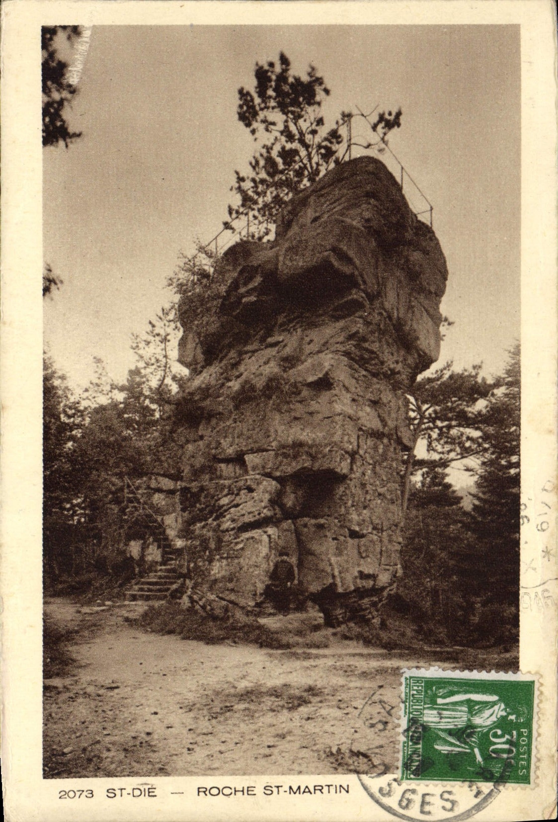 VINTAGE POSTCARD St Die Rock St Martin