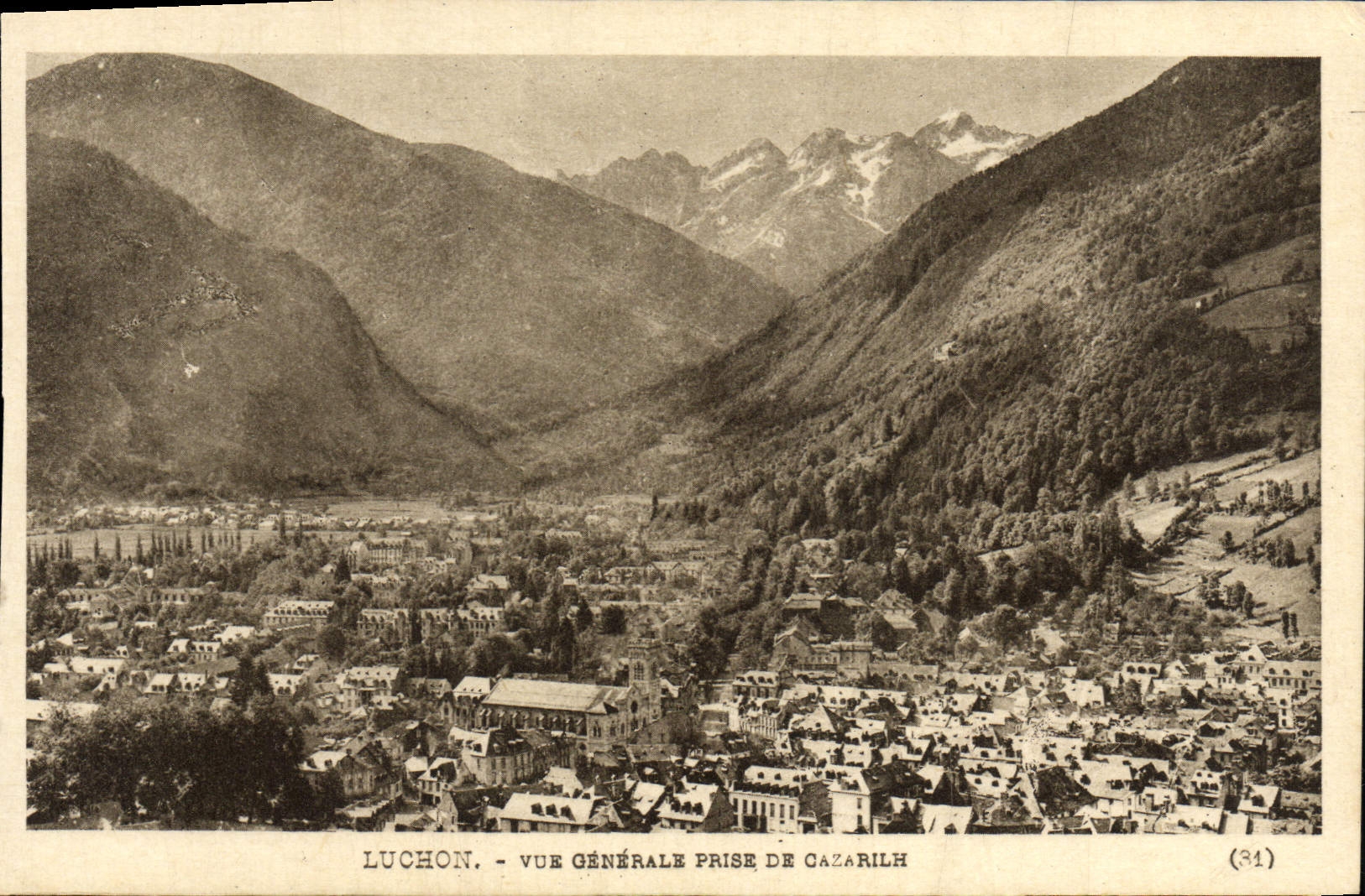 VINTAGE POSTCARD Luchon View Taken De Cazarilh