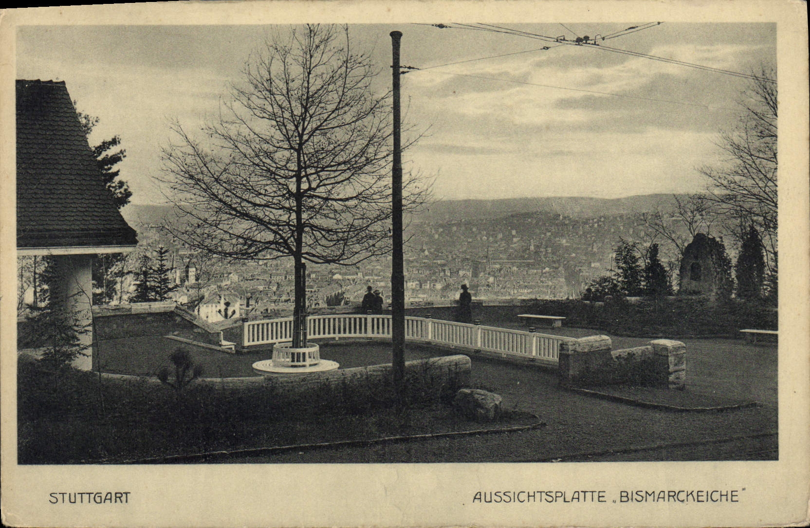 VINTAGE POSTCARD Stuttgart Aussichtsplatte Bismarckirche
