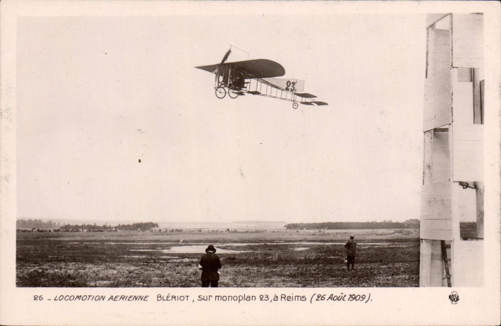 CPA Avion Aviation Bleriot sur monoplan a Reims 26 aout 1909