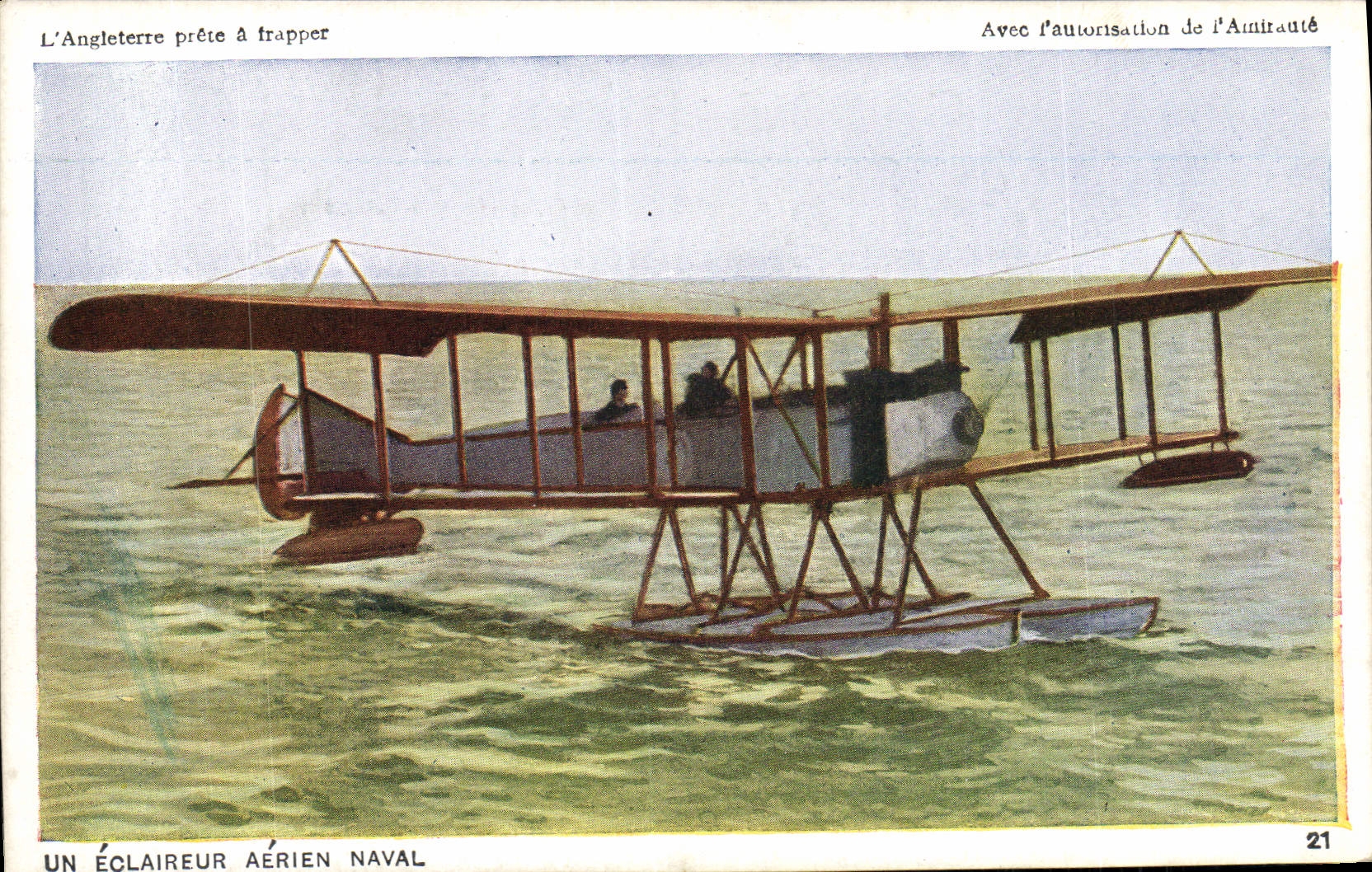 CPA Avion Aviation L'Angleterre prete a frapper Un eclaireur aerien naval Hydravion 