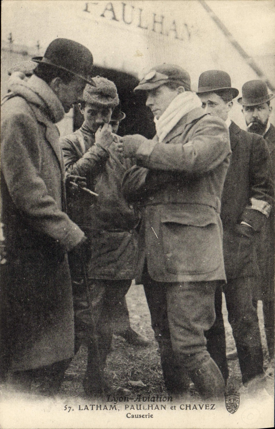 VINTAGE POSTCARD Plane Aviation Latham Paulhan Chavez Talk