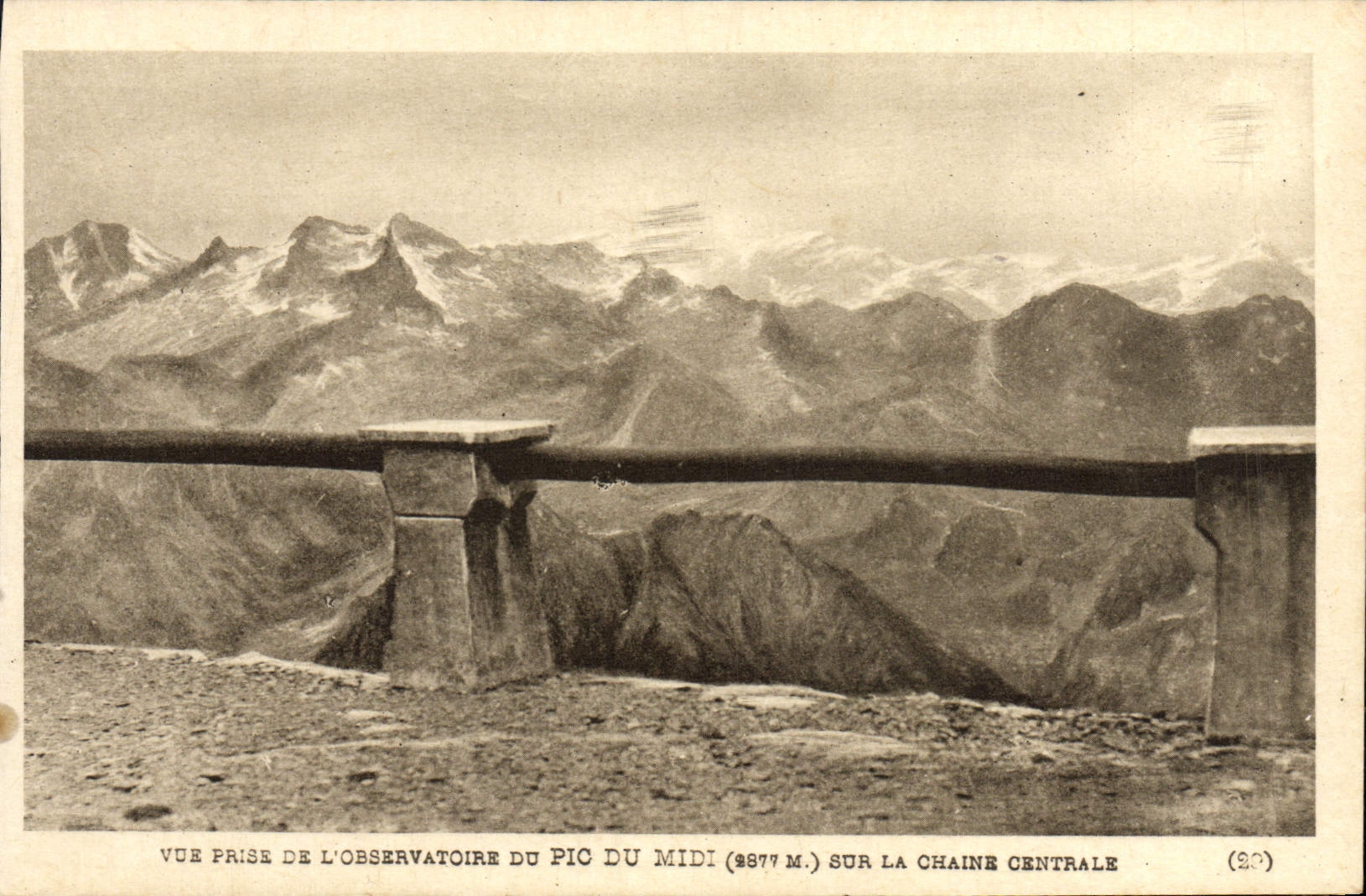 VINTAGE POSTCARD Seen from of the observatory of the Peak of the South on the Central chain