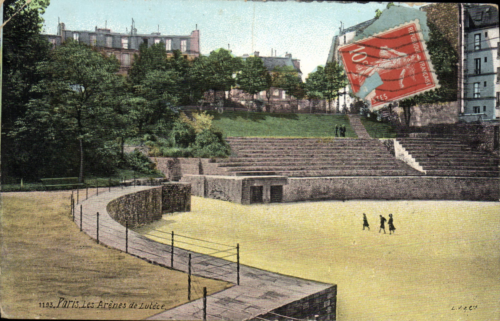 VINTAGE POSTCARD Paris the arena of Lutece