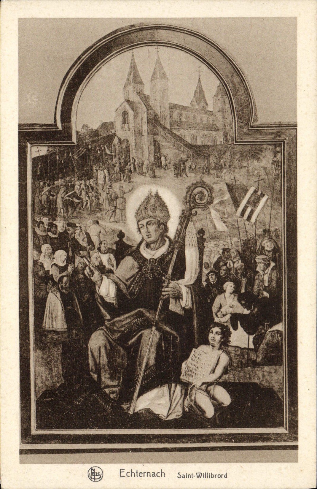 VINTAGE POSTCARD Holy Echternach Willibrord