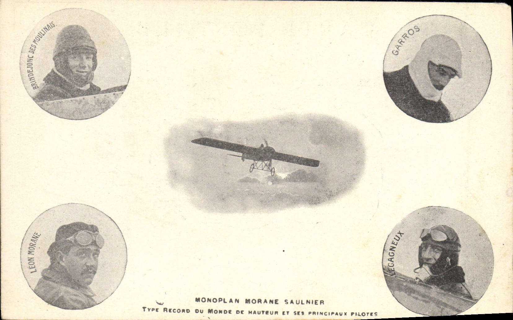 Monoplano Morane Saulnier Brindejonc de la aviación de Avion de la POSTAL de la VENDIMIA de Leon machacado Morane Garros