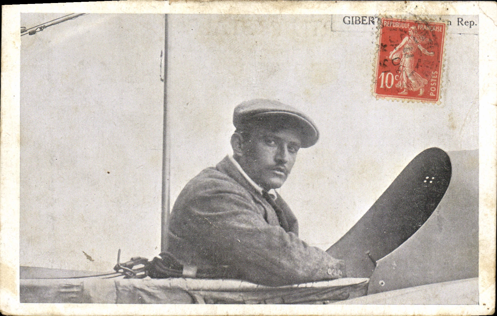 VINTAGE POSTCARD Plane Gibert Aviation