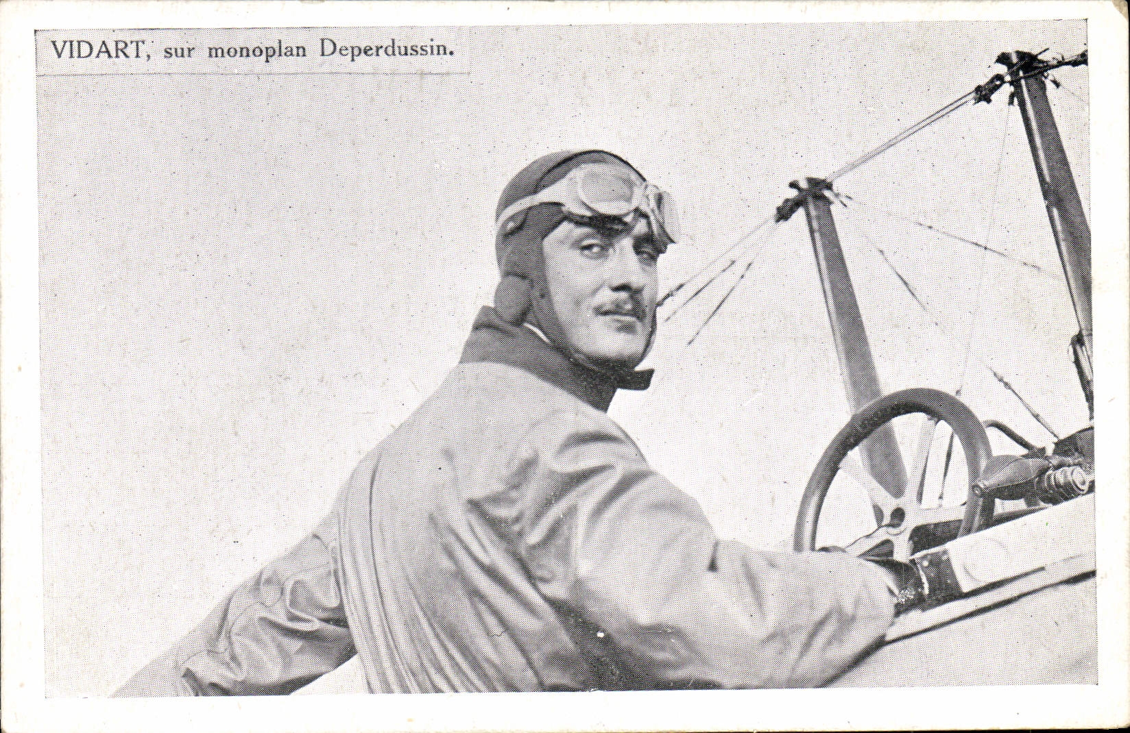 VINTAGE POSTCARD Plane Vidart Aviation on Deperdussin monoplane