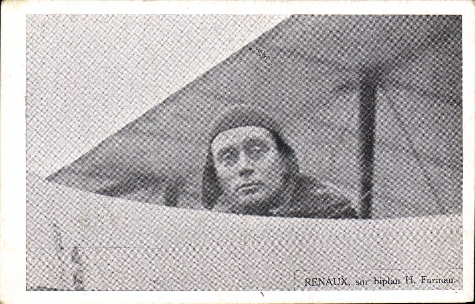 CPA Avion Aviation Renaux sur biplan H Farman