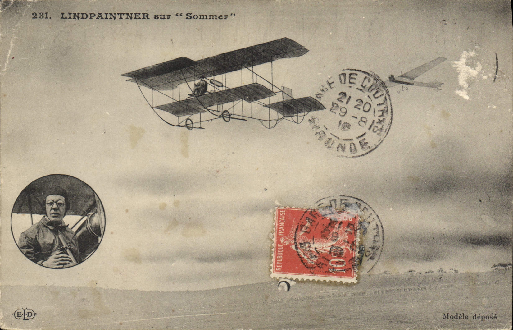 CPA Avion Aviation Lindpainter sur Sommer