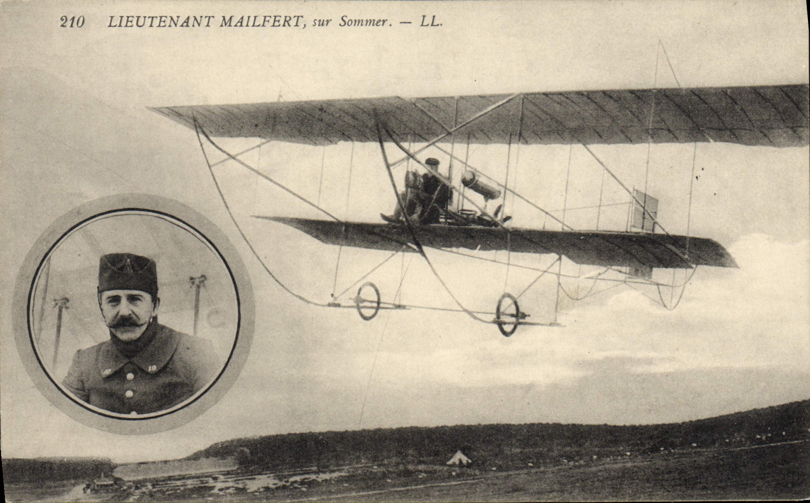 CPA Avion Aviation Lieutenant Mailfert sur Sommer 