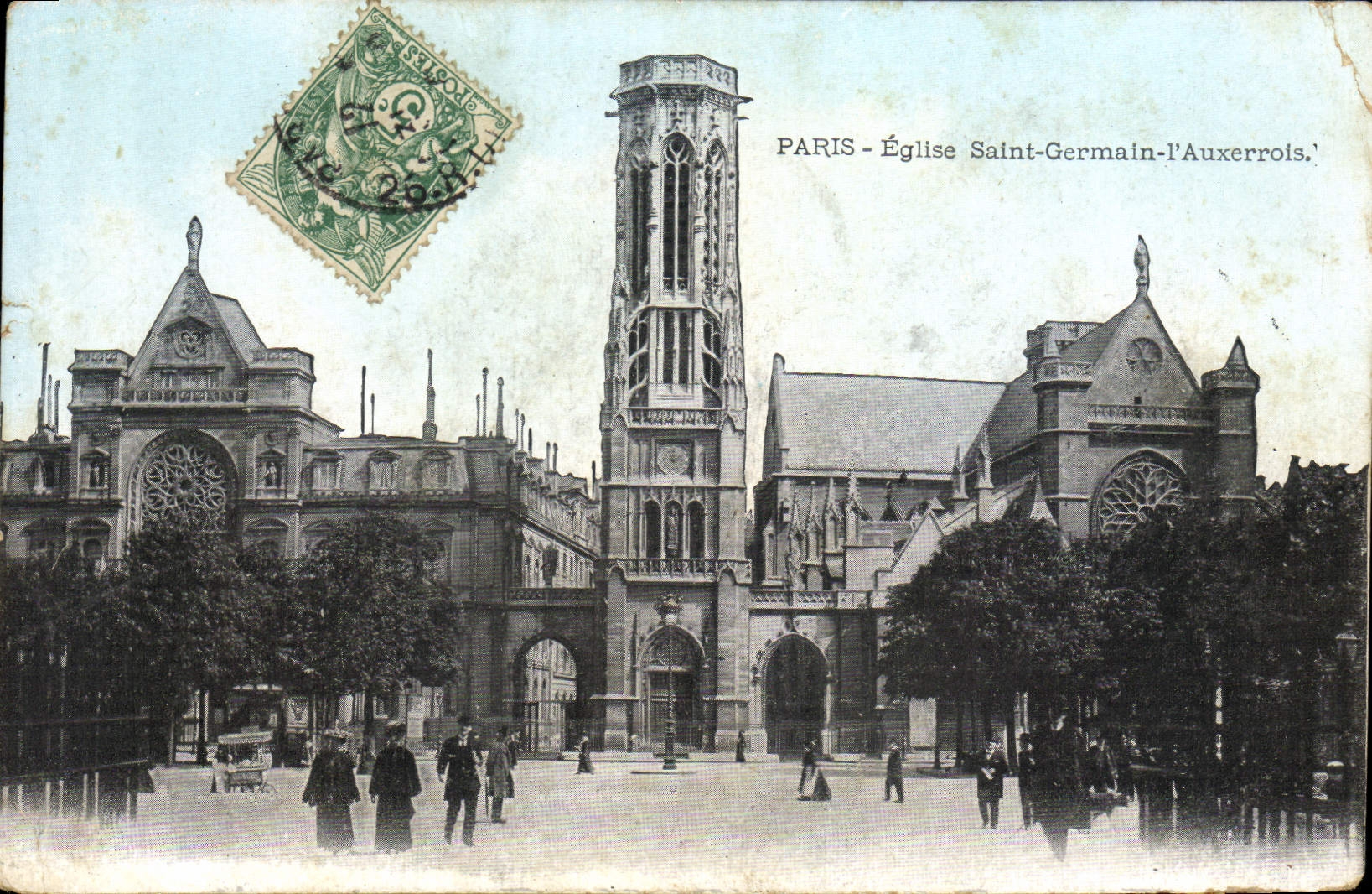 VINTAGE POSTCARD Paris Church Saint Germain Auxerrols