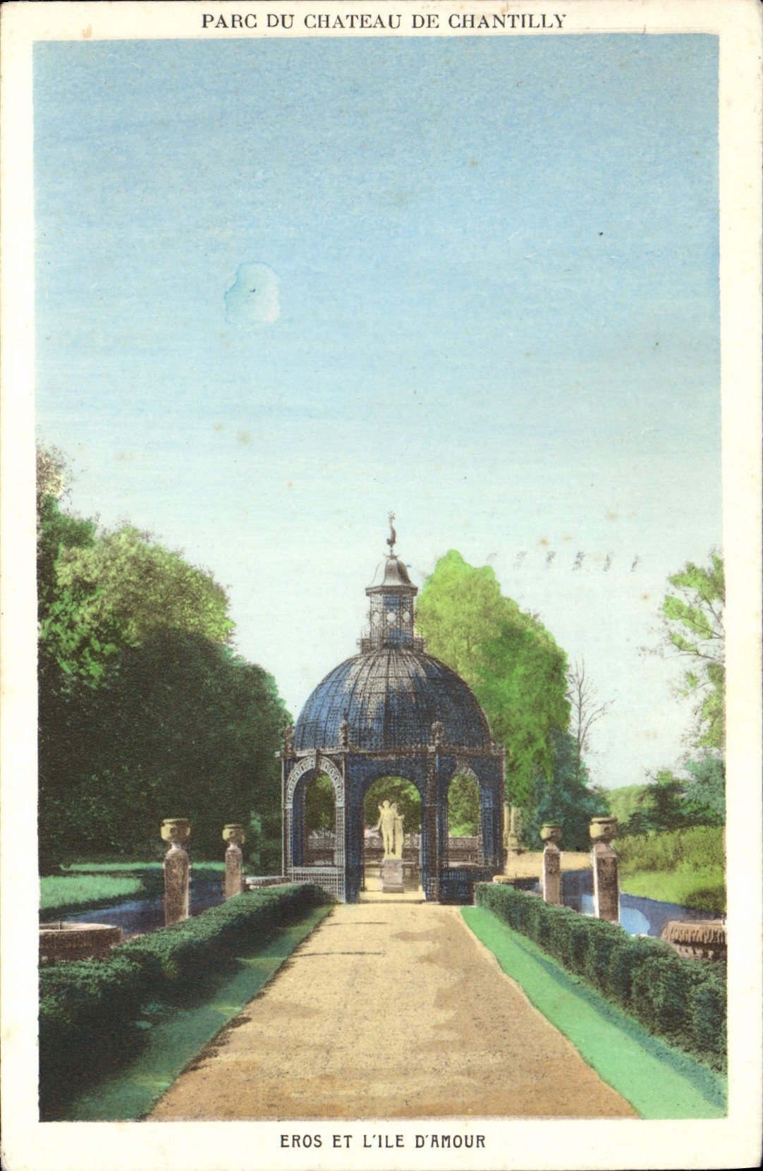 Parque de la POSTAL de la VENDIMIA del castillo del eros de Chantilly y de la isla del amor